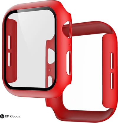 EP Goods - Full Cover/Hoesje - Screen Protector - Geschikt voor AppleWatch Series 1/2/3 38mm - Hardcase - Protection - Rood