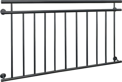 Franse balkonbalustrade 156x90 cm antraciet met 11 gepoedercoate stalen vulstaven