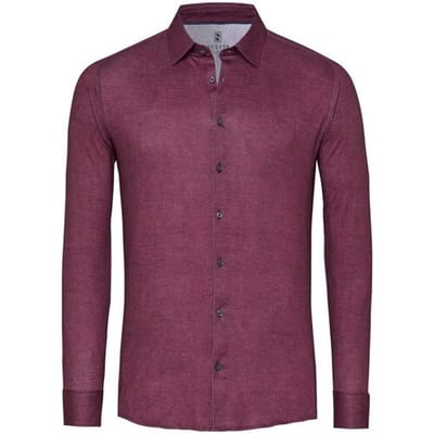 Desoto Overhemd Casual Kent Twill Pattern Mélange Bordeaux / male