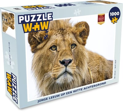 Puzzel Leeuw - Wit - Portret - Legpuzzel - Puzzel 1000 stukjes volwassenen