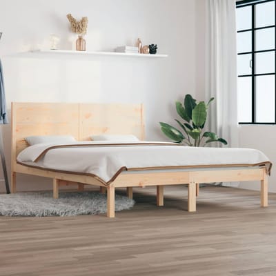 vidaXL - Bedframe - massief - hout - 135x190 - cm