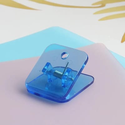 Lot de 10 pinces à coudre en acrylique pour reliure d'angle, longue queue pour fournitures, pinces en plastique pour tissu et chemise 10pcs bleu