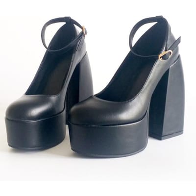 Zwart Wit Mary Janes Super Dikke Hoge Hakken Plateau Pumps Voor Vrouwen Casual Lente Zomer Lage Party Dikke Schoenen Dames 7