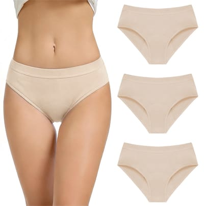 Damesondergoed - 3-pack - Maat S - Geschikt voor 50-60 kg - Geschikt voor een tailleomtrek van 30 cm - Slipjes - Menstruatieondergoed - Damesondergoed met middelhoge taille - Verdikt ondergoed - Elastisch ondergoed - Comfortabele slipjes voor thuis
