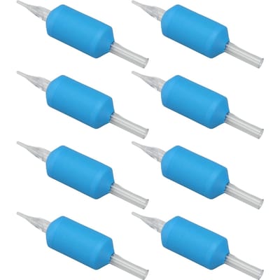 20 stuks Wegwerp Tattoo Handvat Grip Silicone Anti-slip Tattoo Machine Grips voor 5RT Naald Blauw blue