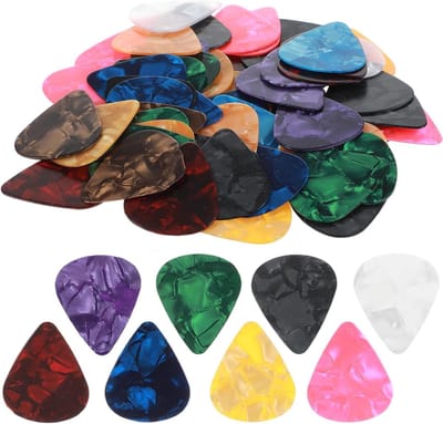 60 Pcs Kleurige Gitaar Picks - Celluloid Plectrums - 3 Verschillende Dikte - Varieteit voor Akoestische Gitaar en Elektrische Basgitaar