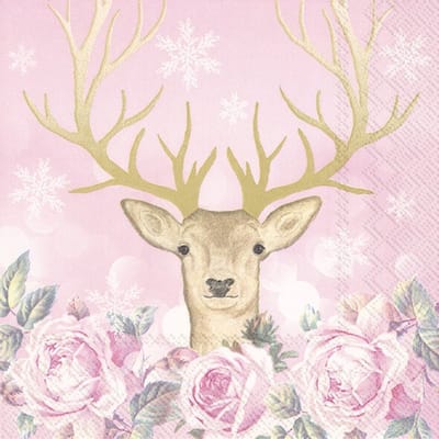 IHR Lunch servetten - More romance my deer pink