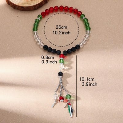 Jeton religieux Bracelet carte de pays Bracelet perles petites musulmanes Chapelet acrylique Bracelet de worship Aïd Chapelet de prière islamique