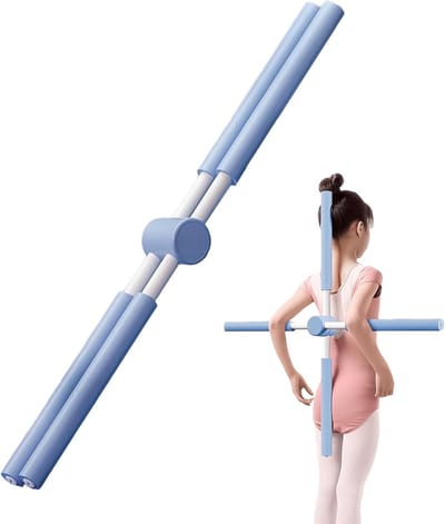 Oefenstaaf - Pilates staaf - Houding verbeteren - Telescopisch verstelbaar - 76 cm - Blauw