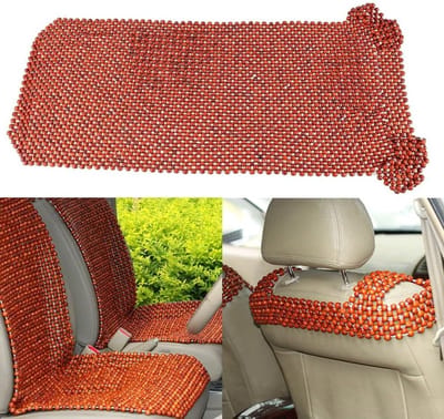 Comfortabele Autostoelhoezen met Houten Massagebollen, Ademend en Wasbaar, Universeel voor Voorstoelen, Verhoogt Rijcomfort en Ondersteuning