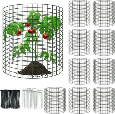 10x Set Plantenbeschermers Metaal 30x30 cm Draadkooien voor Tuin en Groenten