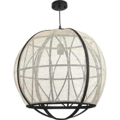 Mica Decorations Pella Hanglamp - H50 x Ø51 cm - Linnen - Off-white