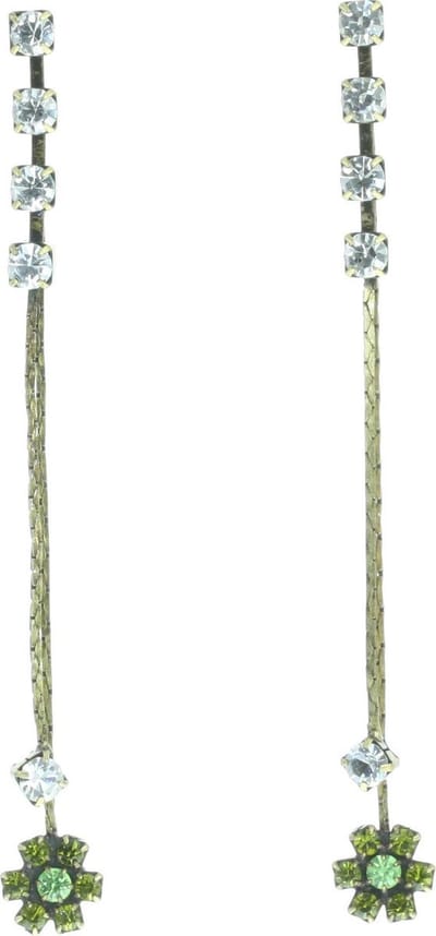 Behave - Oorstekers met bloemetjes en steentjes - 8 cm