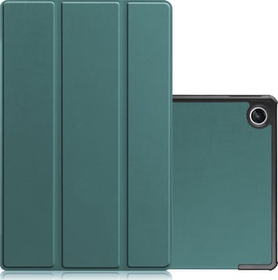 Hoes - Geschikt voor Lenovo Tab M10 Plus (3e / 3rd Generatie) - Dun & Stevig - Trifold Bookcase - Hard Cover - Hardcover Book Case - Tablet Hoesje - Donkergroen