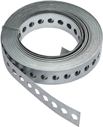 Dailygoods- Montagetape Geperforeerd 25 mm - Bevestiging voor Buizen - 10 Meter - Verzinkt Staal - Ø8 mm - Flexibel en Schokbestendig - Ophangband