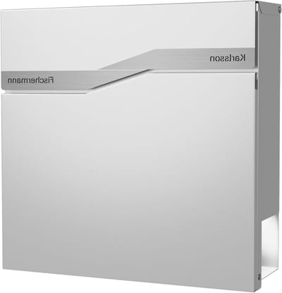 Brievenbus met krantenvak - Postbus muur - Post ontvangen - Gepersonaliseerde namen - 365B x 38H cm - Wit