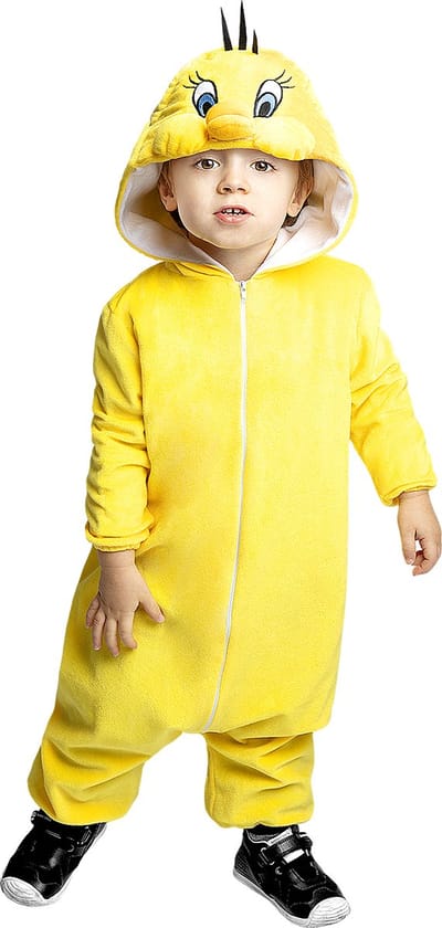 FUNIDELIA Tweety Kostuum voor baby - Looney Tunes - Maat: 69 - 80 cm - Geel