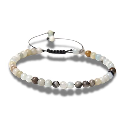 Armband - natuursteen - 4 mm - amazoniet - 16 tot circa 21 cm in lengte verstelbaar