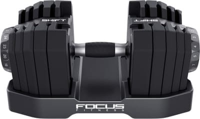 Focus Fitness - Shift - Verstelbare Dumbbell - 15 Standen - Tot 24 kg - Makkelijk verstelbaar