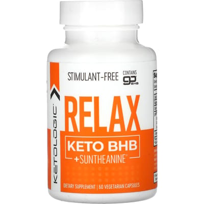 KetoLogic, Relax Keto BHB + Suntheanine, 60 Plantaardige Capsules