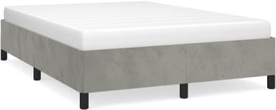 vidaXL - Bedframe - zonder - matras - lichtgrijs - 152x203 - cm - Queen - fluweel
