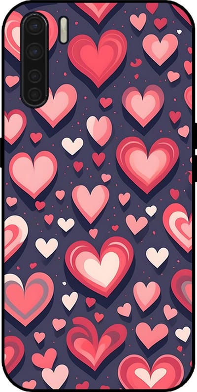 Smartphonica Telefoonhoesje Geschikt voor Oppo A91 / Reno 3 met Hartjes Opdruk - TPU Backcover Case With Heart Design geschikt voor Oppo A91;Oppo Reno3