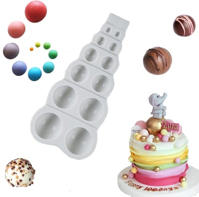 Allecto - Zalati Candy Mould Cake Siliconen Mal - Voor DIY Hars Craft Maken - 6 Maten Halve Bollen - Herbruikbaar en Veilig voor Knutselen - Geschi..