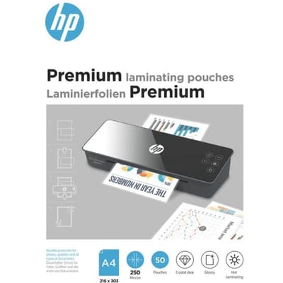 HP 9125 Premium Lamineerfolies A4 - Lamineerhoezen voor Warm Lamineren - Glanzend - 250 Micron - 50 Stuks