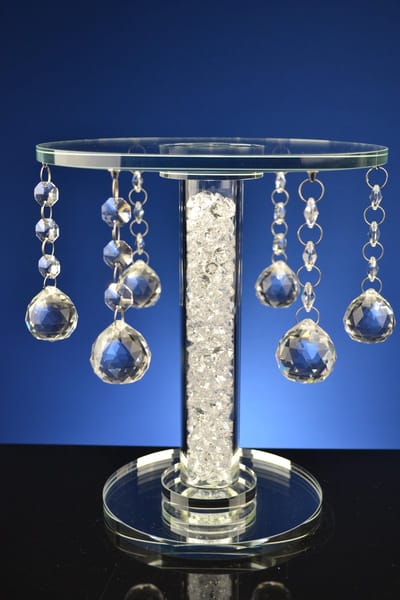Luxe Kristallen Tafeltje Rond – Met Hangende Druppels – Elegant Design