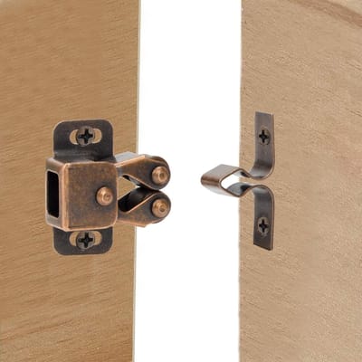 Famanu - Kastdeur Dubbele Bal Roller Catch Latch 10 stuks cabinet roller catch met 40 schroeven double roller catch twin roller catch voor kasten, meubels (Bronzen)