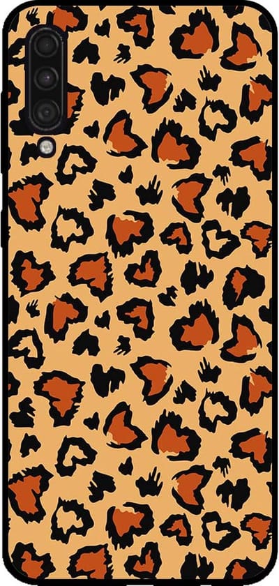 Smartphonica Telefoonhoesje voor Samsung Galaxy A50 met tijgerprint - backcover met panterprint - Bruin geschikt voor Samsung Galaxy A50