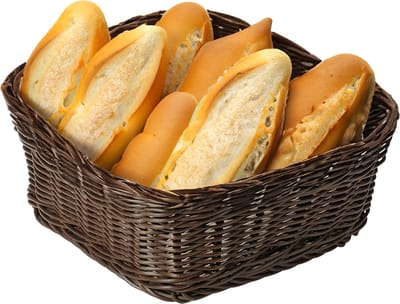 Kesper Brood/fruit mandje - gevlochten kunststof - donkerbruin - vierkant - D24 x H11 cm - broodmandjes - serveermandjes - fruitmanden