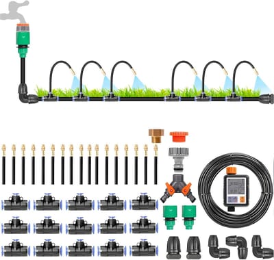 Druppelsysteem Tuin - Automatische Bewatering - Planten Verzorgen - Slimme Timer - 50 Meter Slang - Groen
