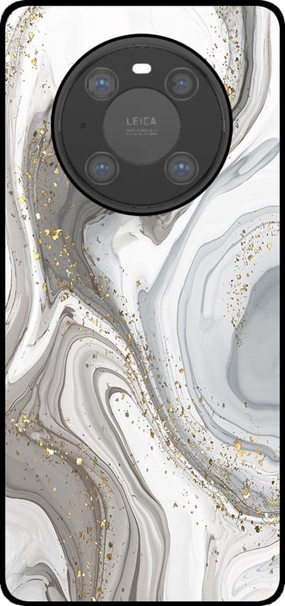 Smartphonica Telefoonhoesje Geschikt voor Huawei Mate 40 Pro met marmer opdruk - TPU backcover case marble design - Zilver geschikt voor Huawei Mate 40 Pro