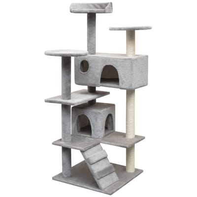 vidaXL - Kattenkrabpaal - met - sisal - krabpalen - 125 - cm - grijs