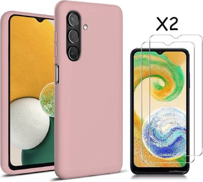 Hoesje Geschikt Voor Samsung Galaxy A04S / A13 5G Hoesje silicone Liquid Nano soft back cover Met 2x Screenprotector – Licht Roze