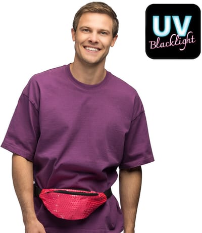 Boland - Heuptasje Sequins neonroze Neon,Roze - Volwassenen - Unisex - - 90's - Retro - Old school - Festival - Carnaval - Themafeest