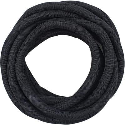 Zelfsluitende Kabelgoot in Stof, 3 Meter, Zwart, Diameter 6 mm - Kabelorganizer voor Thuis en Kantoor