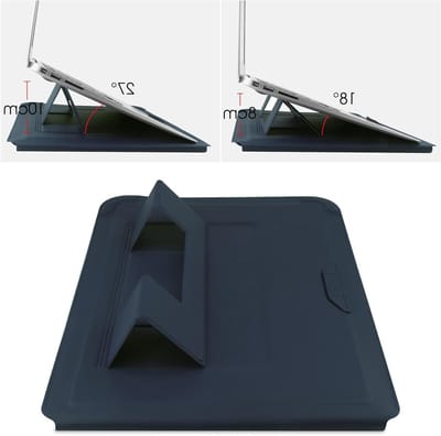 14-inch Laptoptas van Leer met Stand voor MacBook Pro, ASUS, HP en Dell - Navy Blauw, Bescherming en Stijl voor Jouw Laptop