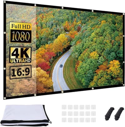 100 Inch Opvouwbaar Projectiescherm 16:9 HD – Draagbaar Beamer Scherm voor Thuisbioscoop, Binnen & Buiten