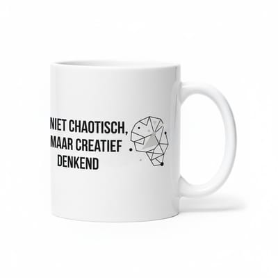 Niet Chaotisch Maar Creatief Denkend Mok – Creatieve Geest Tekst Koffiemok – 330 ml Keramische Mok
