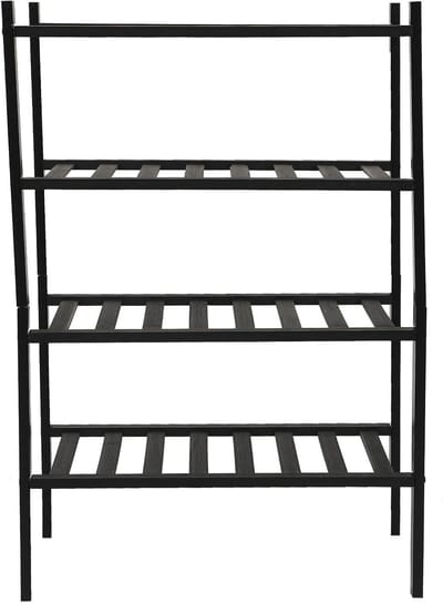 Schoenenrek Bamboe - Schoenenorganizer Kast - Schoenen Opbergen - Stapelbaar Ontwerp - 4 Lagen - Zwart