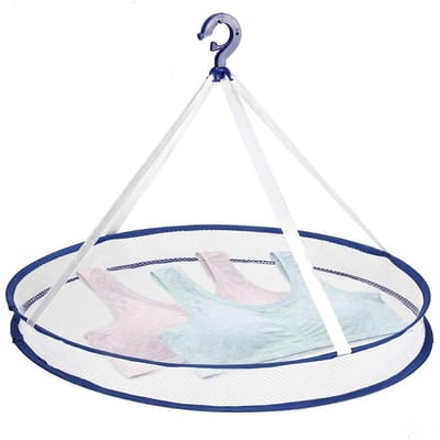 JHUBERS- Droogrek Opvouwbaar - Hangend Droogrek - Kledingrek - Nylon Gaas - Diameter 60cm - Lichtgewicht 89g - Wasnet