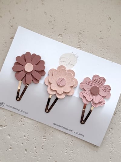 Flower Set - Soft Bloom - Haarspeldjes voor Meisjes - Klikklak Haarspeldje - Haaraccessoires voor Kinderen