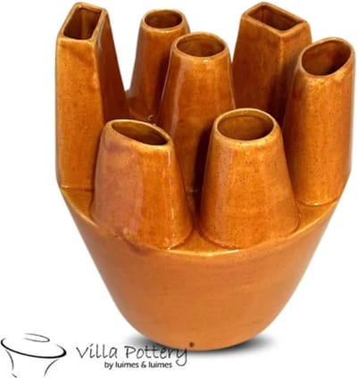 Vaas - Villa Pottery - Decoratie - Woondecoratie - Keramiek - Flowerpower 3_1 Orange Reactive