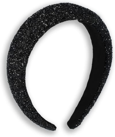 Lajetti Glitter Haarband Dames Zwart Breed