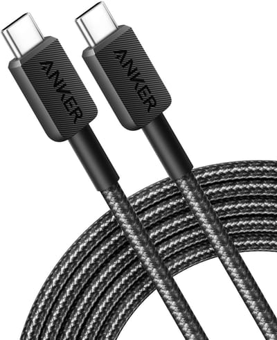Anker Charging 322 USB-C naar USB-C Kabel - 3m Gevlochten - Hoge Snelheid Compatibel - Duurzaam Ontwerp - Geschikt voor Samsung S23 en andere USB-C apparaten