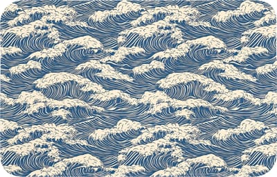 Badmat 80x50 cm - Antislip - Golven - Klassiek - Blauw - Badmatten voor badkamer - Badkamermat - Douchemat - Badkamer mat