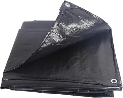 Waterdicht Dekzeil - Beschermhoes Zeil - Buiten Beschermen - Versterkte Oogjes - 150 x 220 cm - Zwart