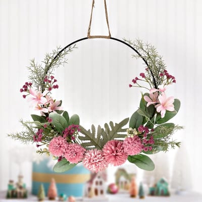 Dailygoods- Deurkrans Kunstbloemen - Deurkrans Voor Buiten - Wandkrans - Decoratie - Bruiloft - Gemakkelijk Te Verzorgen - Decoratiekrans